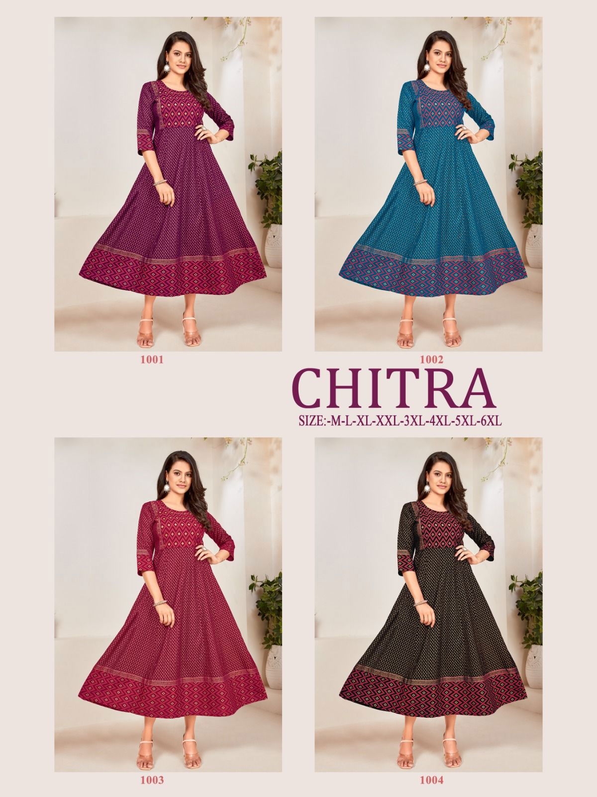 Chitra 1001 Printed Long Designer Kurtis Catalog
